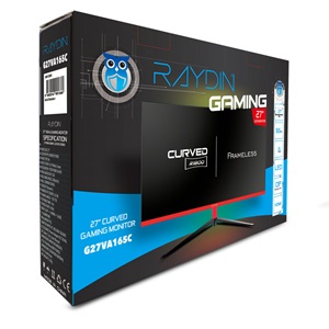 RAYDIN G27VA165C, 27", 1ms, 165Hz, Full HD, HDMI, DP, USB, Hoparlör, VA LED, R1800 Curved, Frameless, FreeSync Gaming Monitör
