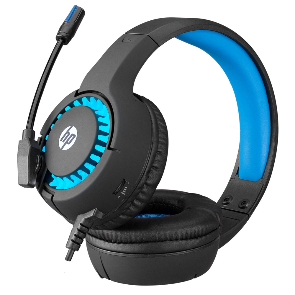 HP DHE-8011U, Mavi LED Aydınlatmalı, Mikrofonlu Gaming Kulaklık, Siyah