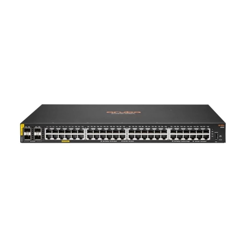 HP Aruba 6000-48G, R8N85A, 48Port, Poe, 370W, Gigabit, 4 Port GigaBit SFP, Yönetilebilir, Rack Mount Switch
