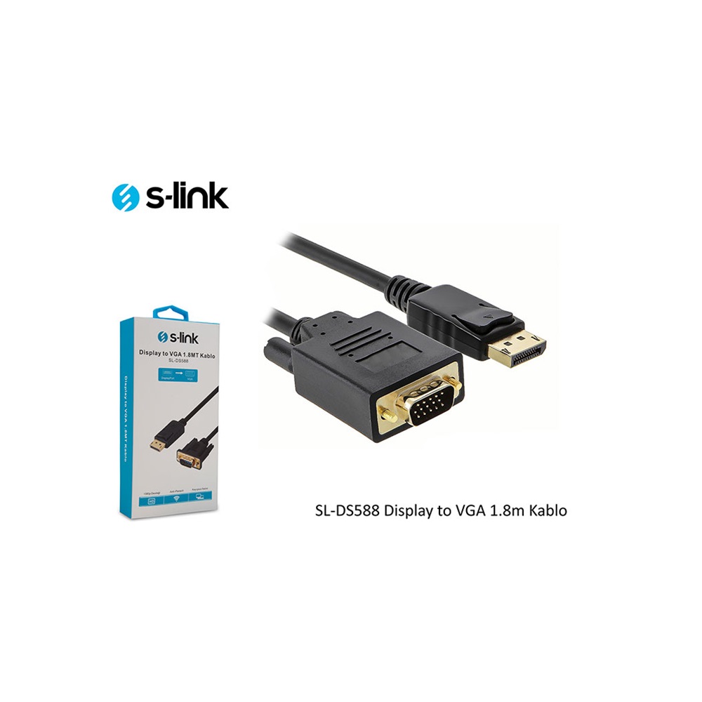 S-LINK SL-DS588, Display Port (DP) To VGA 1,8Metre Kablolu Çevirici