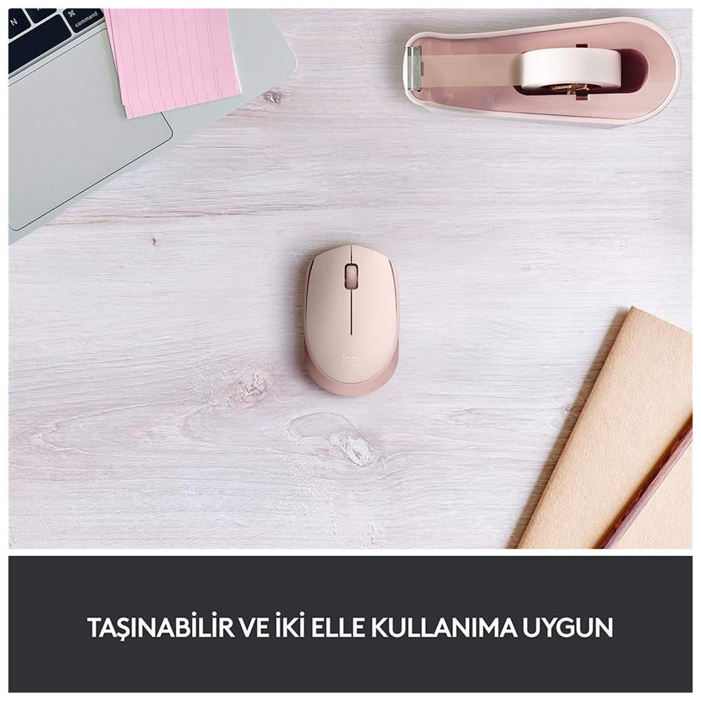 LOGITECH 910-006865, M171 Rose, USB Nano 2,4G Kablosuz, 1000dpi, Optik, 3 Tuşlu, 12ay Pil Ömrü, Mouse
