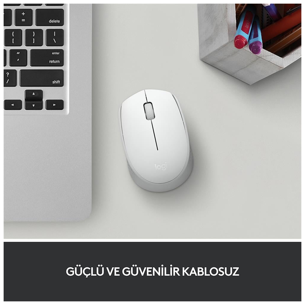 LOGITECH 910-006867, M171 White, USB Nano 2,4G Kablosuz, 1000dpi, Optik, 3 Tuşlu, 12ay Pil Ömrü, Mouse