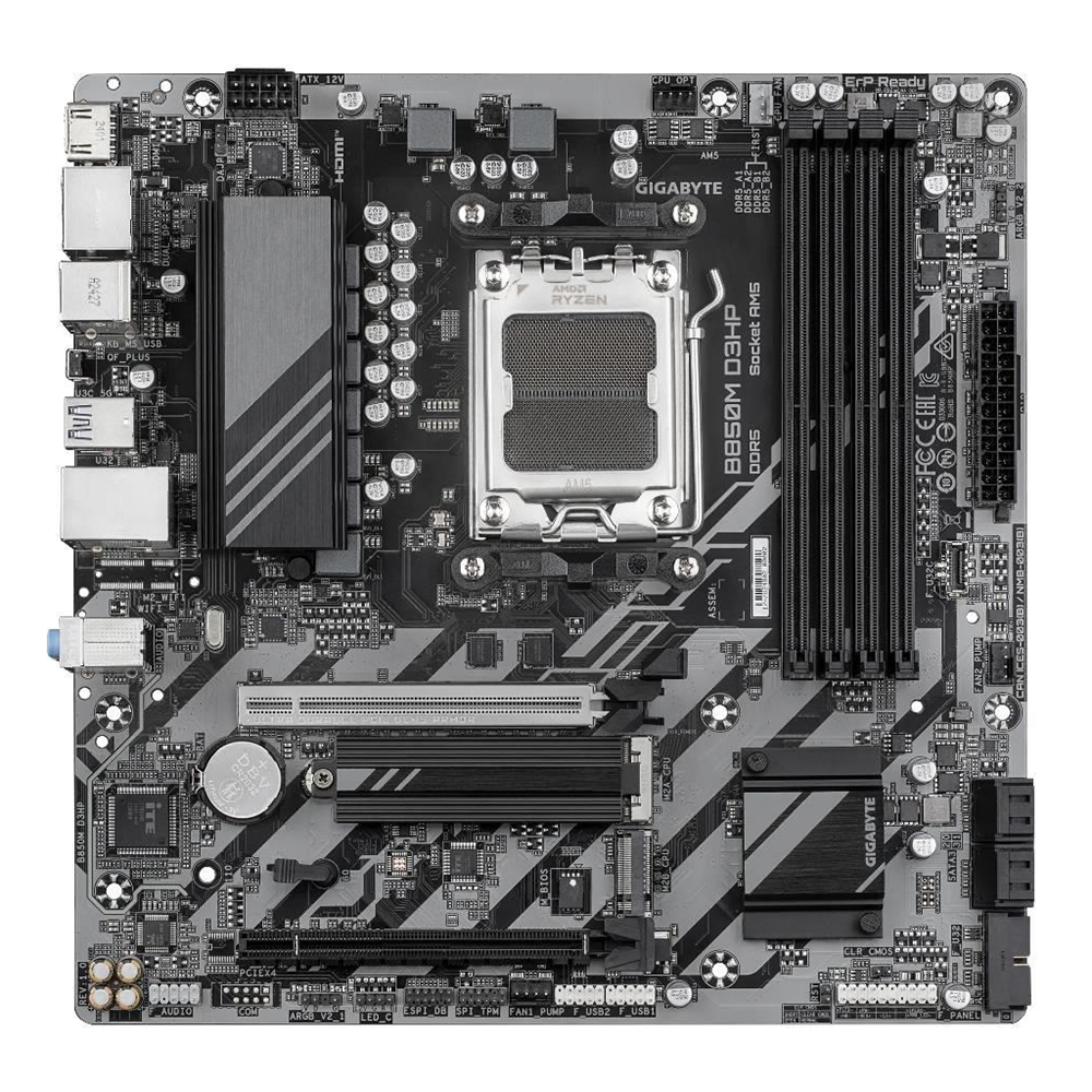 GIGABYTE B850M D3HP, 4xDDR5, 2xM.2, 2xDP, HDMI, Type-C, AM5 Soket GAMING Anakart