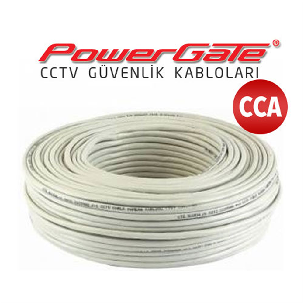 PowerGate CELL 116mt, 2+1 (2x0,22+0,25) CCA %40 Bakır Alışımlı, CCTV Güvenlik Kablosu