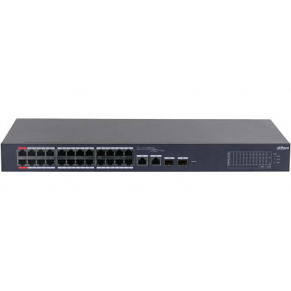 DAHUA CS4226-24ET-375, 24Port, Megabit, PoE 375W, 2 Port Gigabit Lan, 2 Port SFP Gigabit Combo, Cloud Yönetilebilir, Switch
