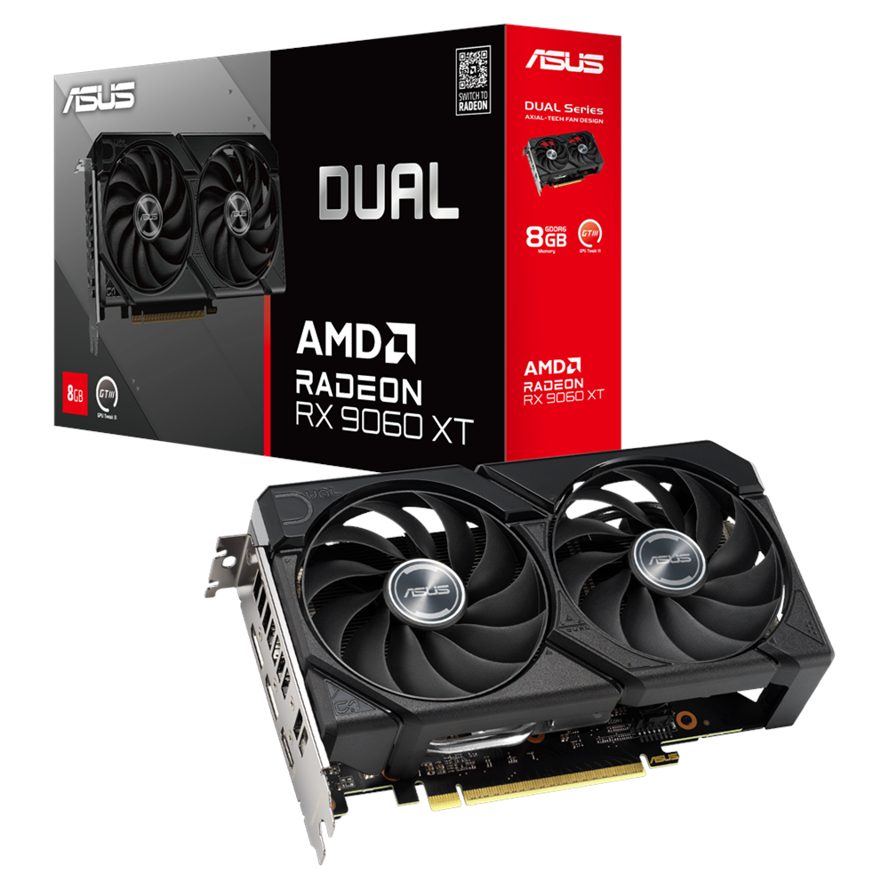 ASUS DUAL-RX9060XT-8G, 8Gb, 128Bit, GDDR6, 1xHDMI, 2xDP, GAMING Ekran Kartı