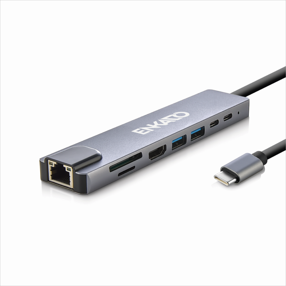 ENKADO EKD-TP42, Type-C to To HDMI, 2PD, 2 USB 2.0 HDMI 4K + SD/TF, Ethernet 100mbs Multi· Hub