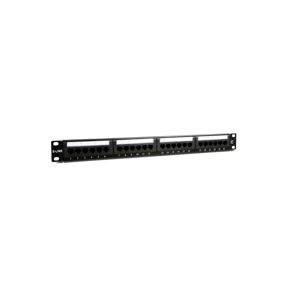 S-LINK SL-F624 Cat6 Patch Panel, 24-Port, UTP, 1U