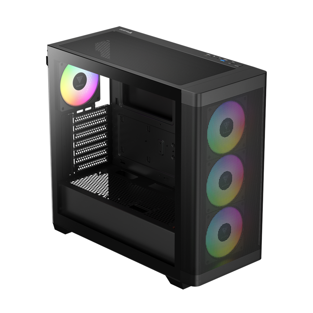 GAMDIAS ATHENA M3, 850W, 80+ Bronze, Tempered Glass, Type-C, Mesh Ön Panel, ARGB, ATX, GAMING KASA