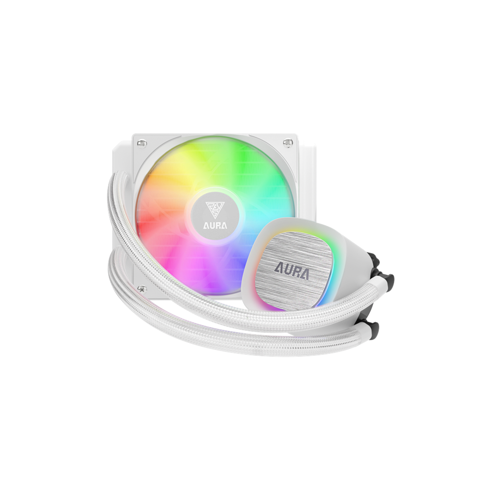 GAMDIAS AURA GL120 V2 WH, White Edition, 120mm, RGB, 1 Fanlı, CPU Sıvı Soğutma