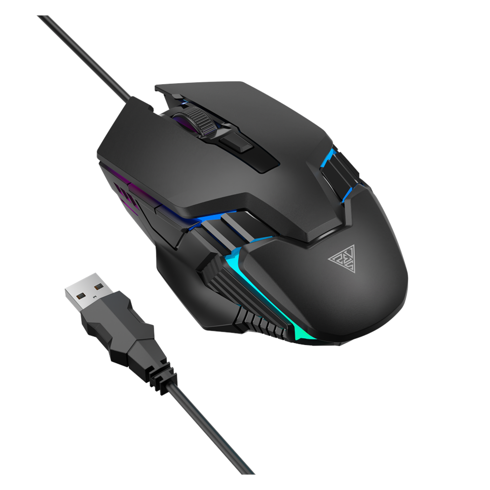 GAMDIAS AURA GS4, Çok Renkli Aydınlatma, USB Kablolu, 6 Programlanabilir Buton, Gaming Mouse, 3.600 DPI, Siyah