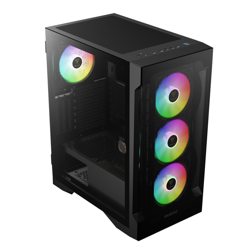 GAMDIAS TALOS E2 Elite, 850W, 80+ Bronze, Tempered Glass, ARGB, ATX GAMING KASA