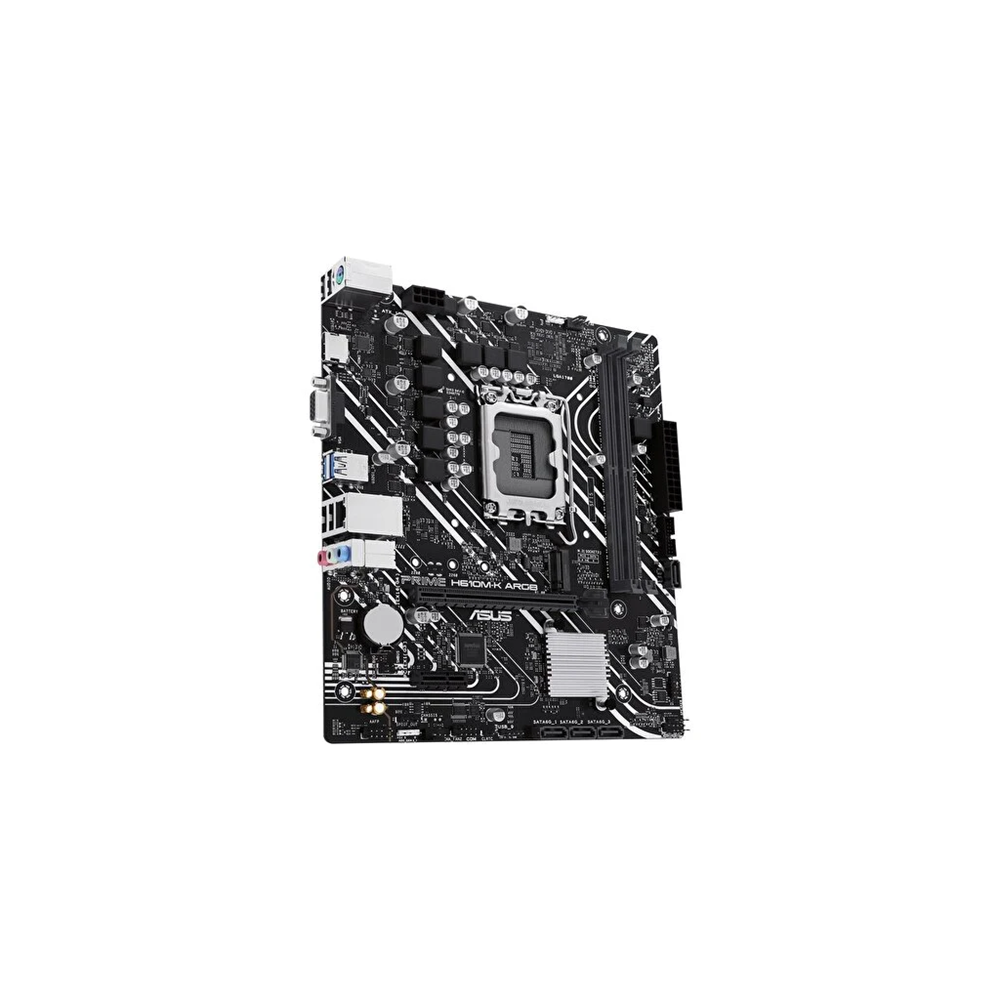 ASUS PRIME H610M-K ARGB, 2xDDR5, M.2,D-SUB, HDMI,12-13.14.Nesil, LGA1700 Soket, Anakart