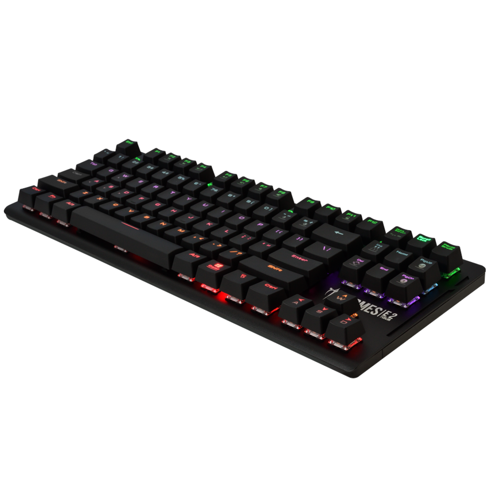 GAMDIAS HERMES-E2, USB Kablolu, İngilizce, Rainbow Backlight, Blue Mekanik Switch, Gaming Klavye