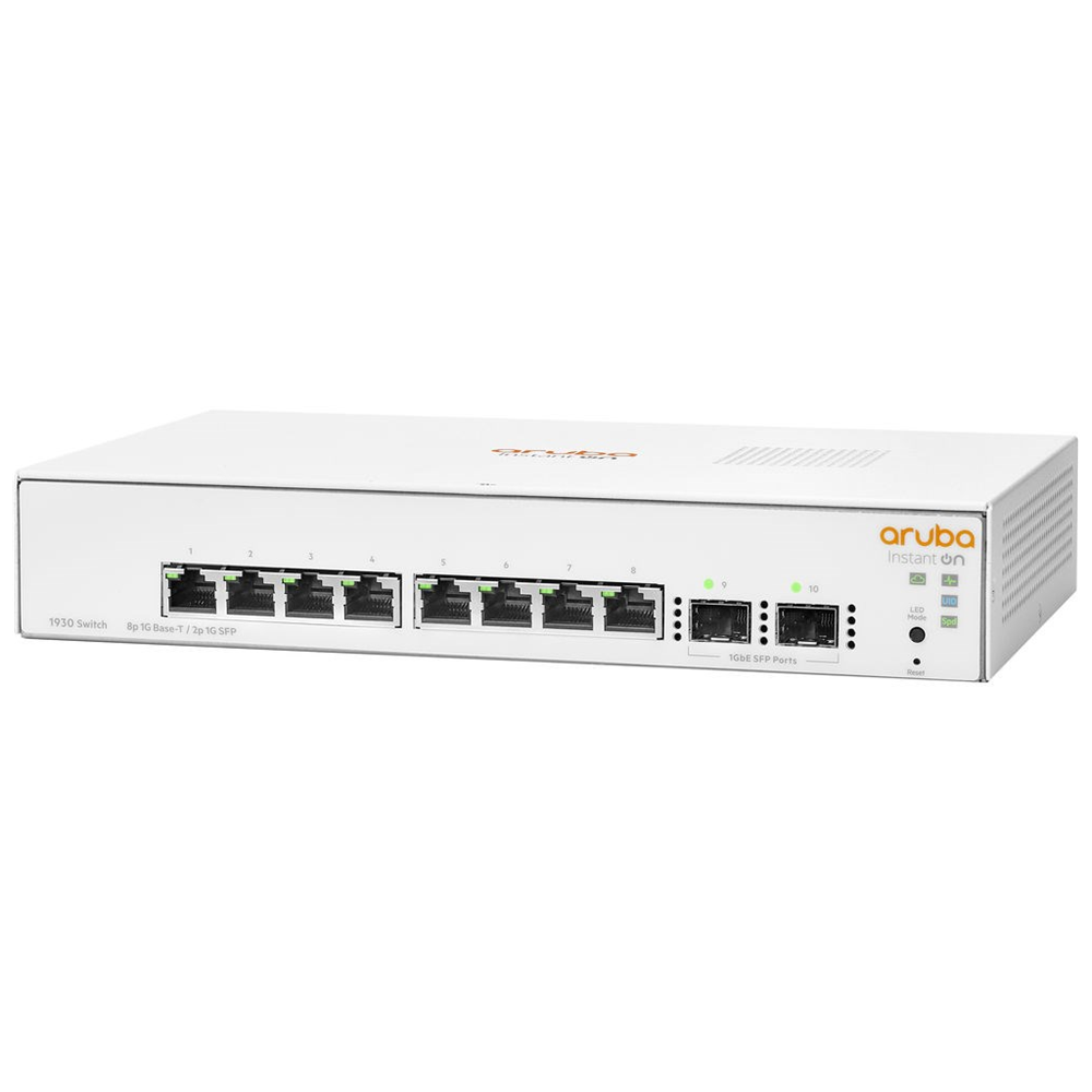 HP Aruba Instant On, JL680A, 1930-8G, 8Port, GigaBit, 2 Port Gigabit SFP, Yönetilebilir, Rack Mount Switch