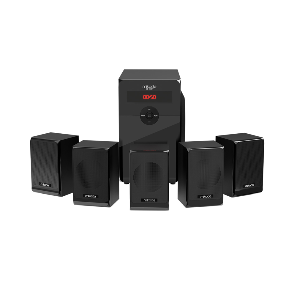 MIKADO MD-582BT, 110W, 5+1, Masaüstü, USB/SD/FM/Bluetooth, Siyah Kasa, Ev Sinema Sistemi