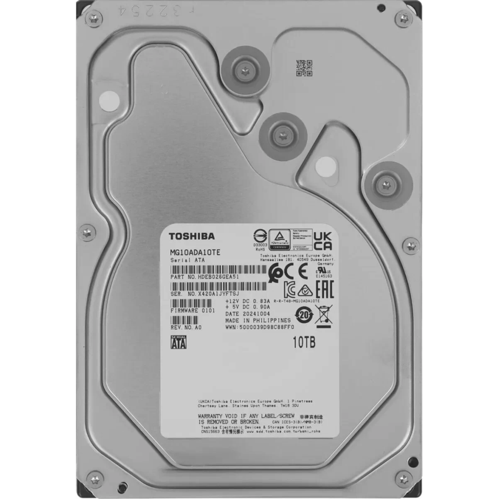 TOSHIBA ENTERPRISE, MG10ADA10TE, 3.5", 10TB, 512Mb 7200 Rpm, 7/24 Güvenlik, Data Center, Nas, Server, HDD (Türkiye Distribütörü Garantili)