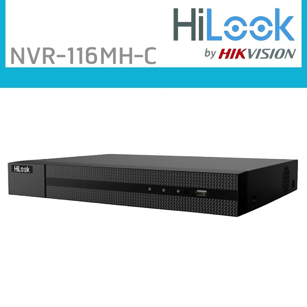 HILOOK NVR-116MH-C, 16Kanal, 8Mpix, H265+, 1 HDD Desteği, 1080P Kayıt, 160Mbps Bant Genişliği, 4K Motion Detection 2.0, NVR