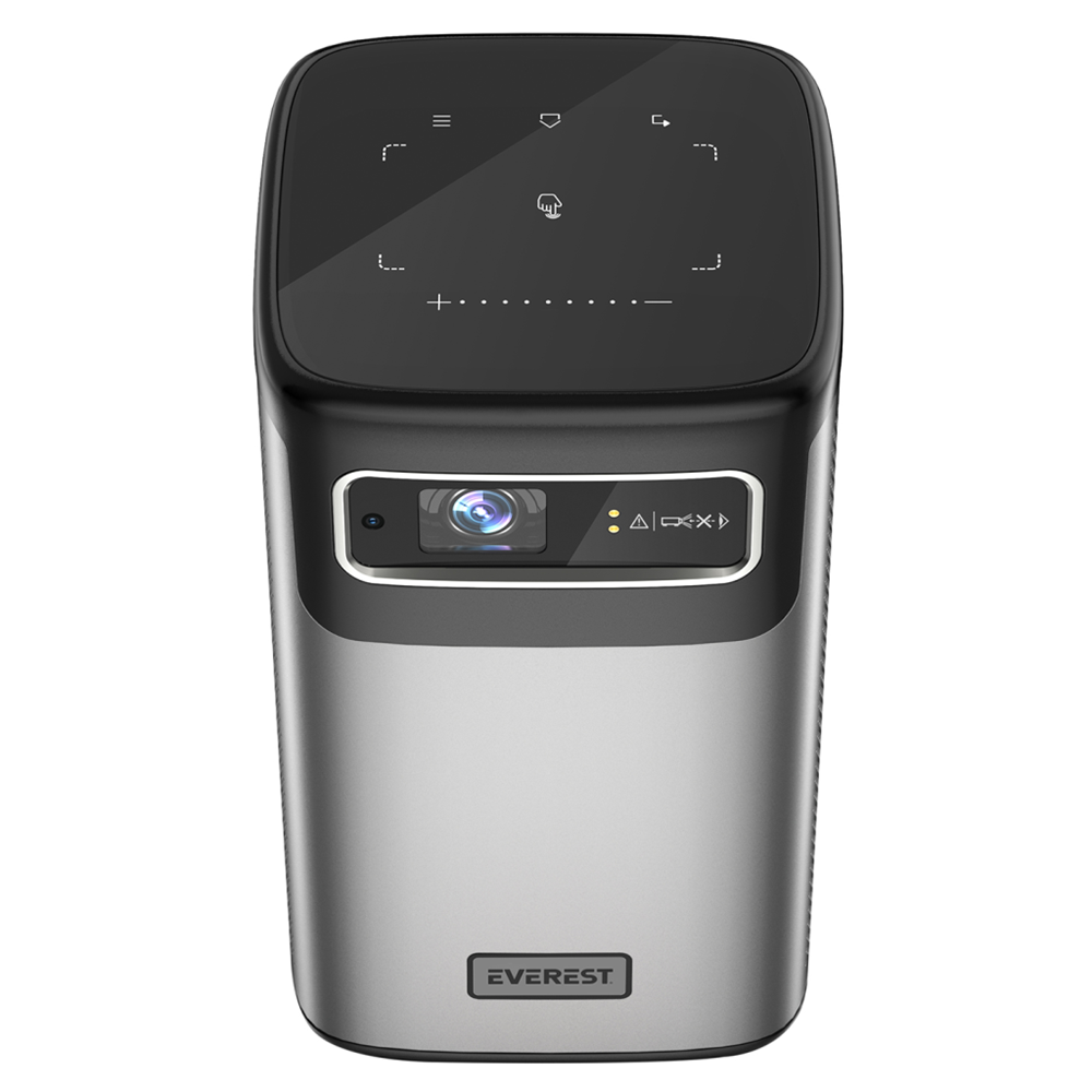 EVEREST PJ-DLP21, Gri, 5400 Lümen, 4K Destekli, 1xType-C, 1xHDMI, 1xUSB, WiFi, Bluetooth, 30.000 Saat Led Ömrü, 2x5W Speaker, 8000mAh Batarya, Taşınabilir, Android 9.0, 4K Projeksiyon Cihazı