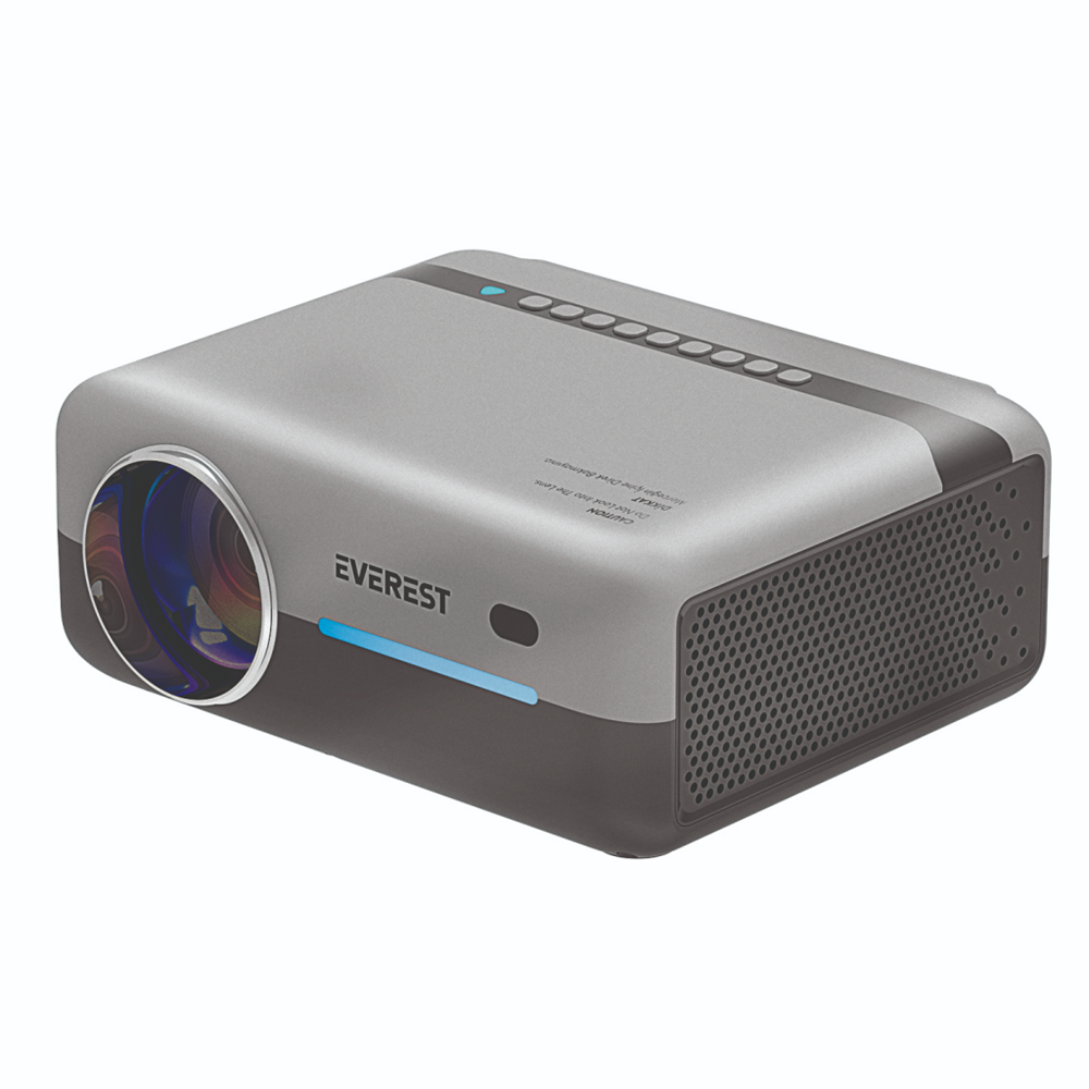 EVEREST PJ03, Gri, 8000 Lümen, 1920X1080, 2xHDMI, 1xUSB, TF Soket, WiFi, Bluetooth, 30.000 Saat Led Ömrü, 3W Speaker, Android 9.0, FULL HD Projeksiyon Cihazı