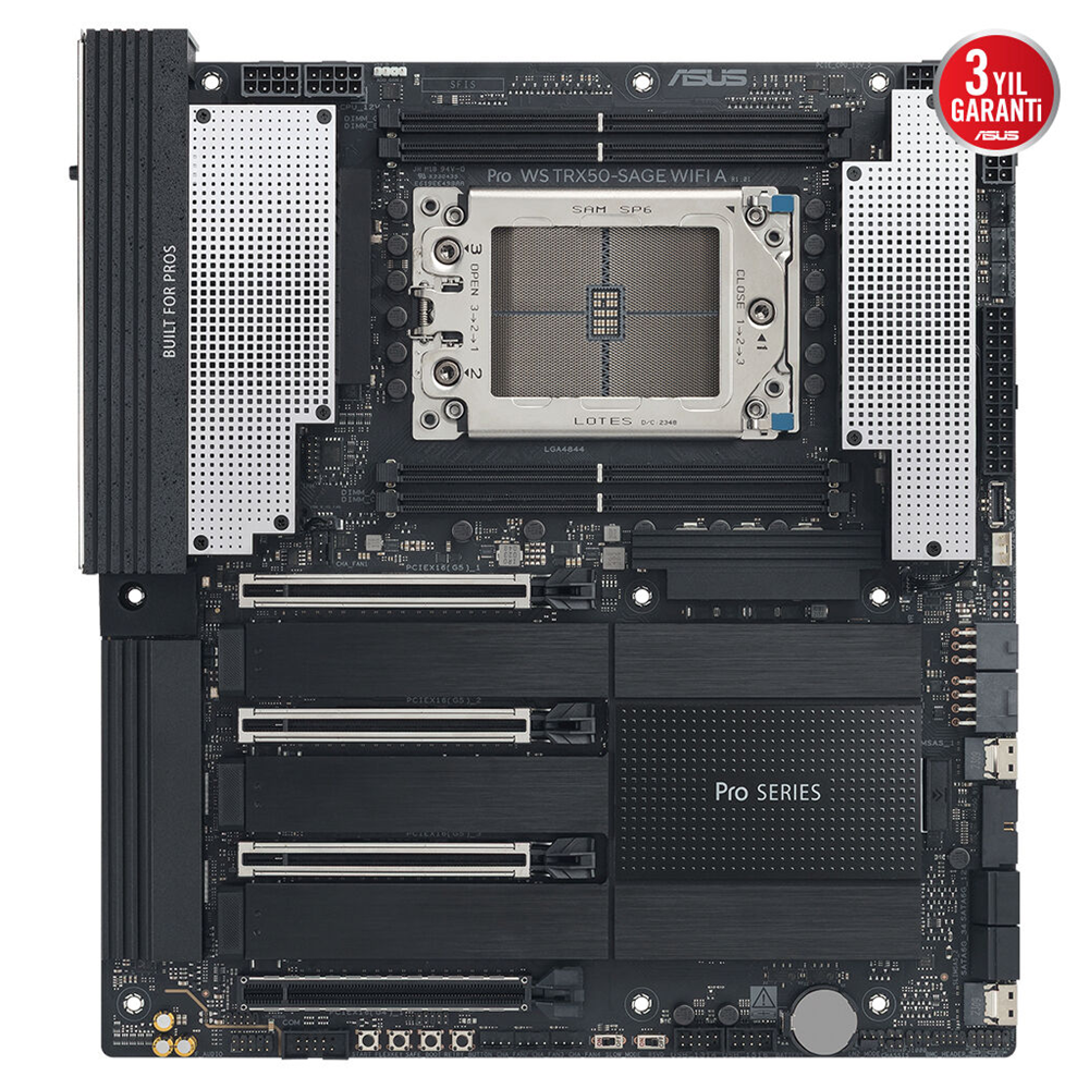 ASUS PRO WS TRX50-SAGE WIFI A, 4xDDR5, 4xM.2, HDMI, DP, Type-C, Wi-Fi 7, Bluetooth v5.4, TR5 Soket, CEB İş İstasyonu Anakart