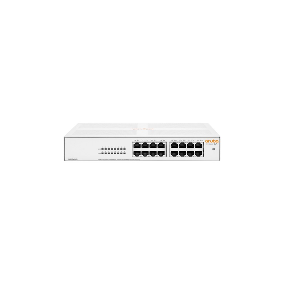 HP Aruba Instant On, R8R47A, 1430-16G, 16Port, GigaBit, Yönetilemez, Masaüstü Switch
