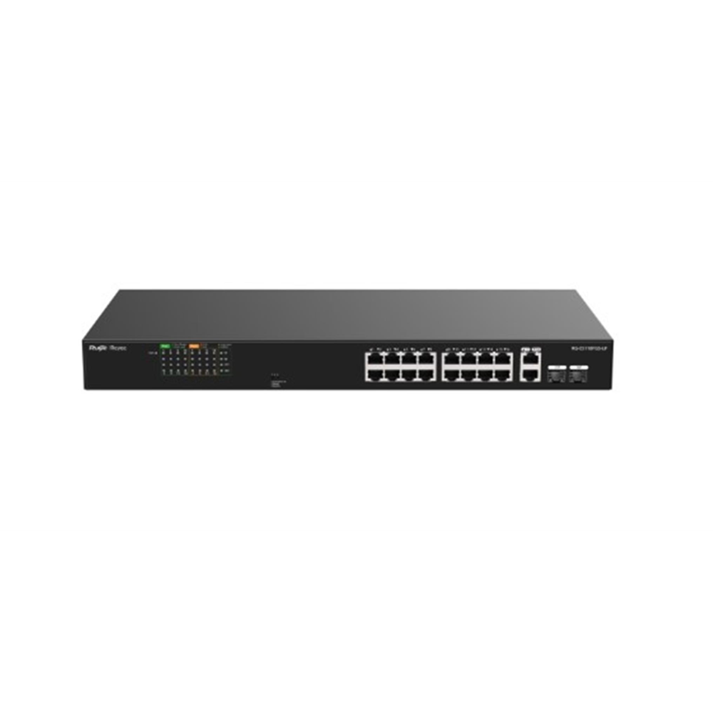 RUIJIE REYEE RG-ES118FGS-LP 18 Port, 16 Port Megabit PoE, 120W, 2 Port Gigabit COMBO, Switch Metal Kasa