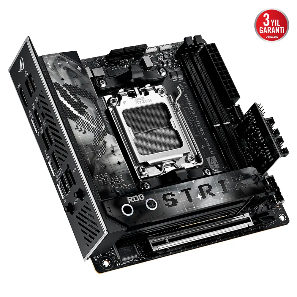 ASUS ROG STRIX X870-I GAMING WIFI, 2xDDR5, 2xM.2, HDMI, DP, Type-C, Wi-Fi 7, Bluetooth v5.4, Mini ITX, AM5 Soket GAMING Anakart