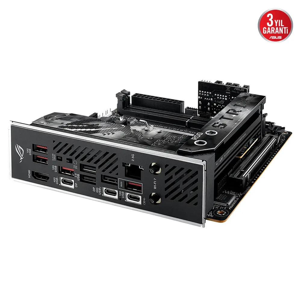 ASUS ROG STRIX X870-I GAMING WIFI, 2xDDR5, 2xM.2, HDMI, DP, Type-C, Wi-Fi 7, Bluetooth v5.4, Mini ITX, AM5 Soket GAMING Anakart
