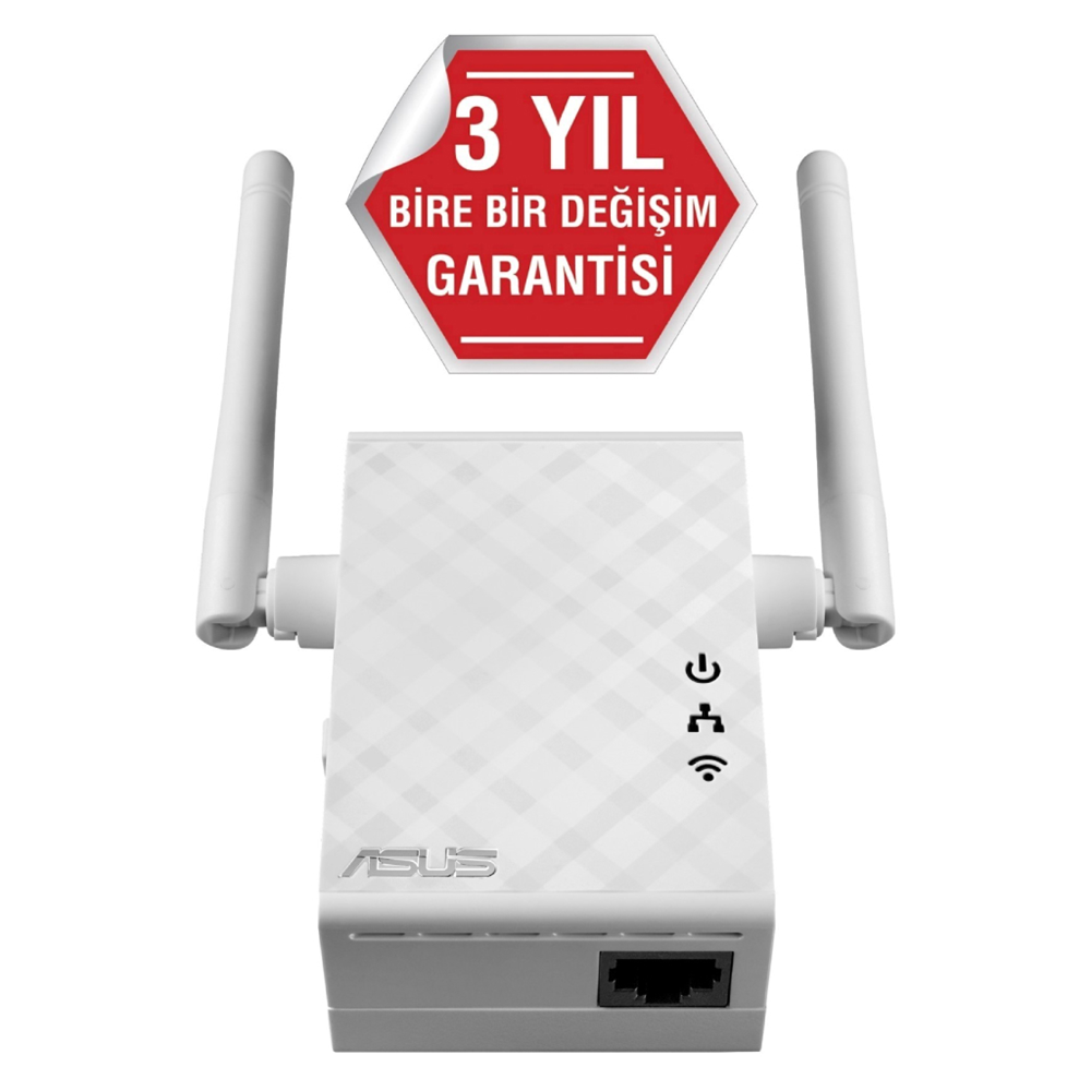 ASUS RP-N12, N300, 300Mbps, 2.4GHz WPS Butonu, 1Port Megabit Lan, Menzil Genişletici