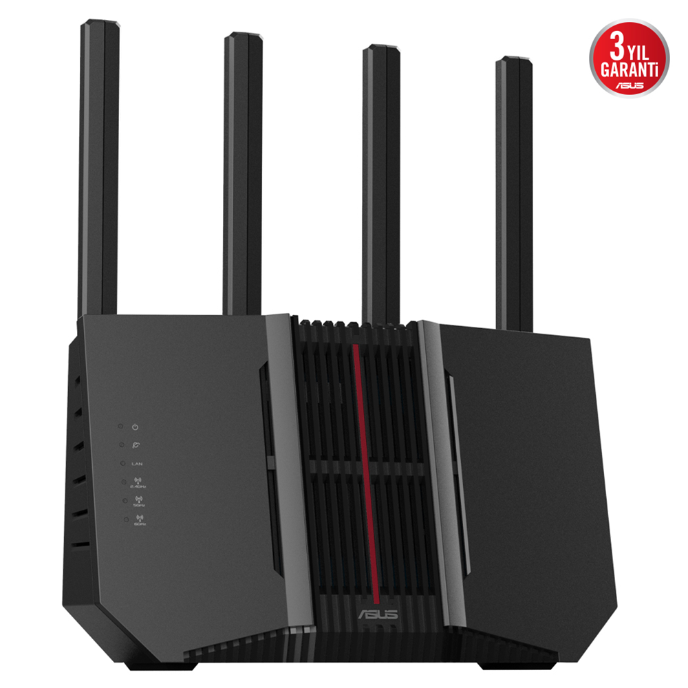 ASUS RT-BE92, BE9700, 4 Port, 9700Mbps, Tri Band, 6GHz WİFİ 7, AiMesh, Gigabit Extendable Router