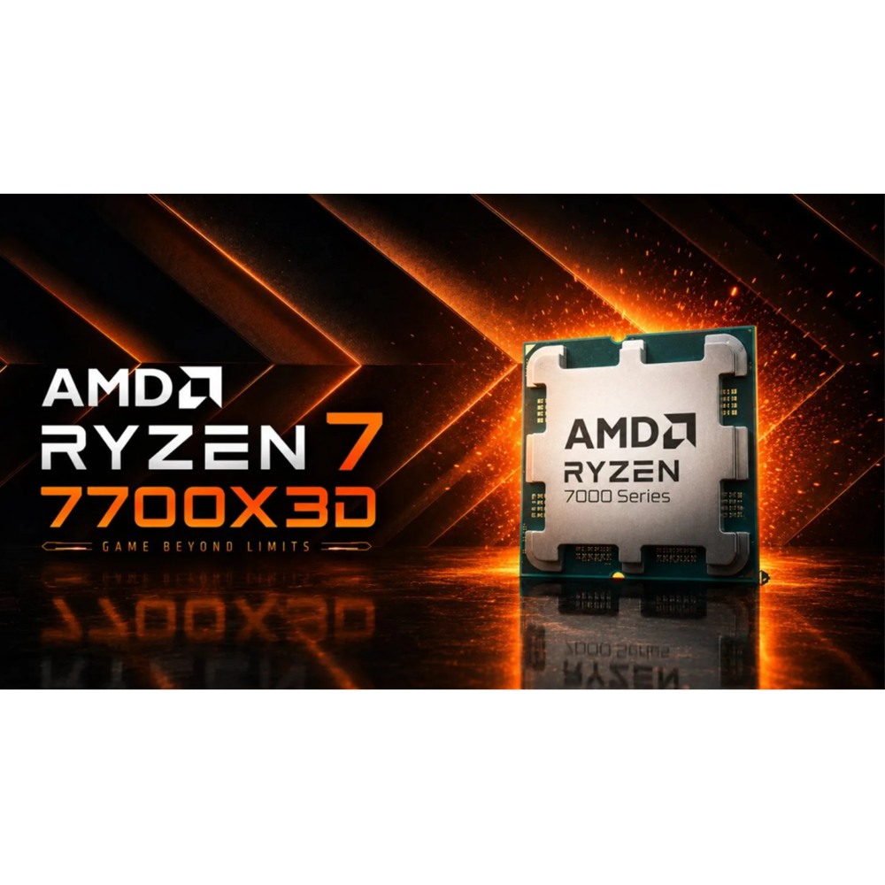AMD RYZEN 7 7700X3D 8 Core, 4,00-4.50GHz, 104Mb Cache, 120W, AM5 Soket, TRAY, (Dahili Grafik VAR, Fan YOK) TÜRKİYE Distibütör GARANTİLİ