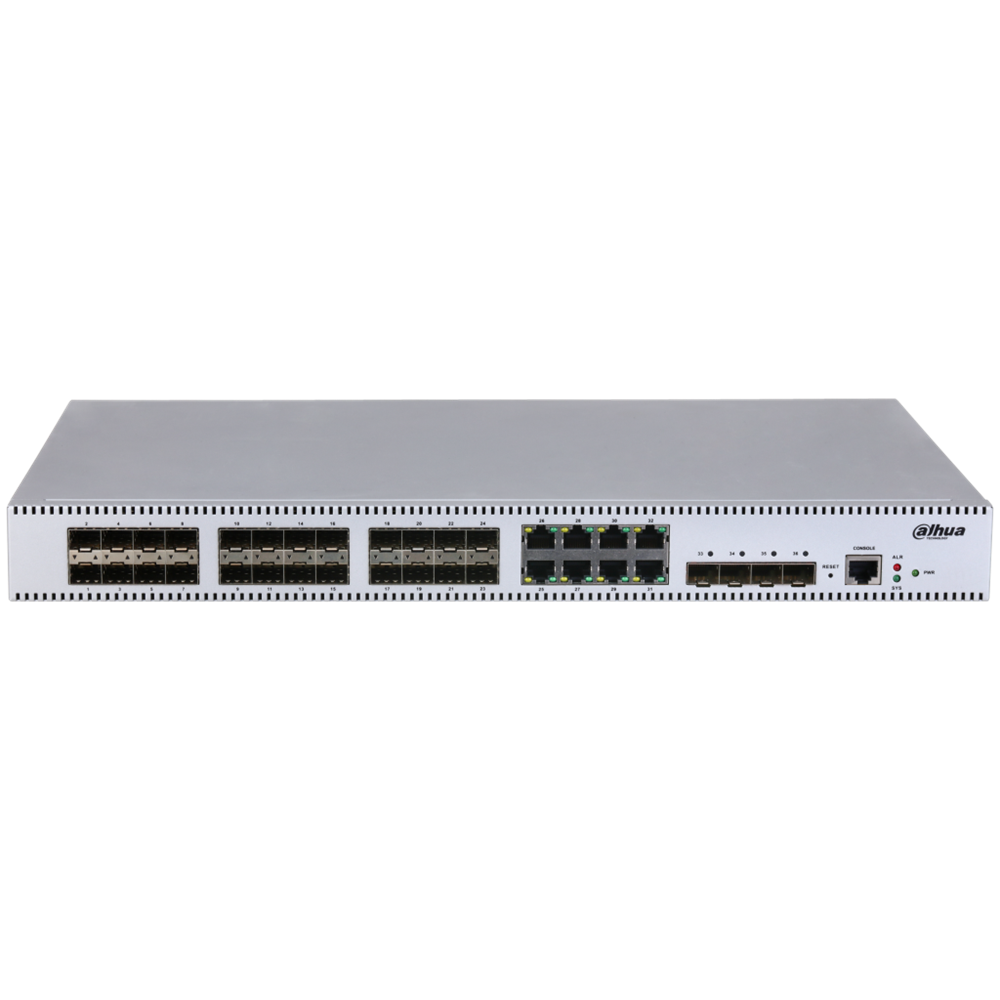 DAHUA S5436-24GF8GT4X, 36 Port, 24 Port GigaBit SFP, 8 Port Gigabit Lan, 4 Port 10 Gigabit SFP, Yönetilebilir, Switch