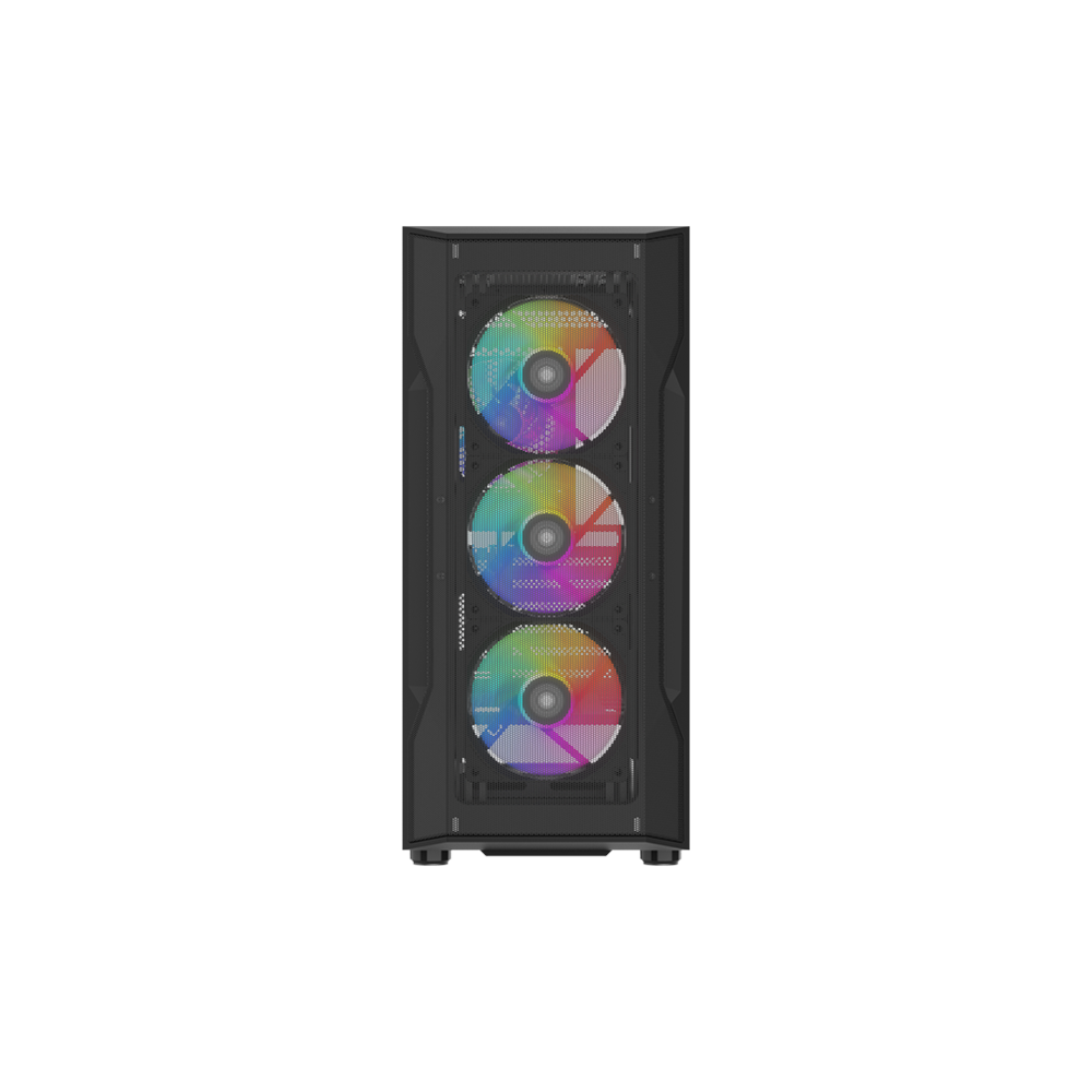SAMA S40BK Black, H700BK 700W, 80 PLUS, Tempered Glass Panel, Mesh Ön Panel, Type-C, 4x120mm ARGB Fan, ATX, GAMING KASA