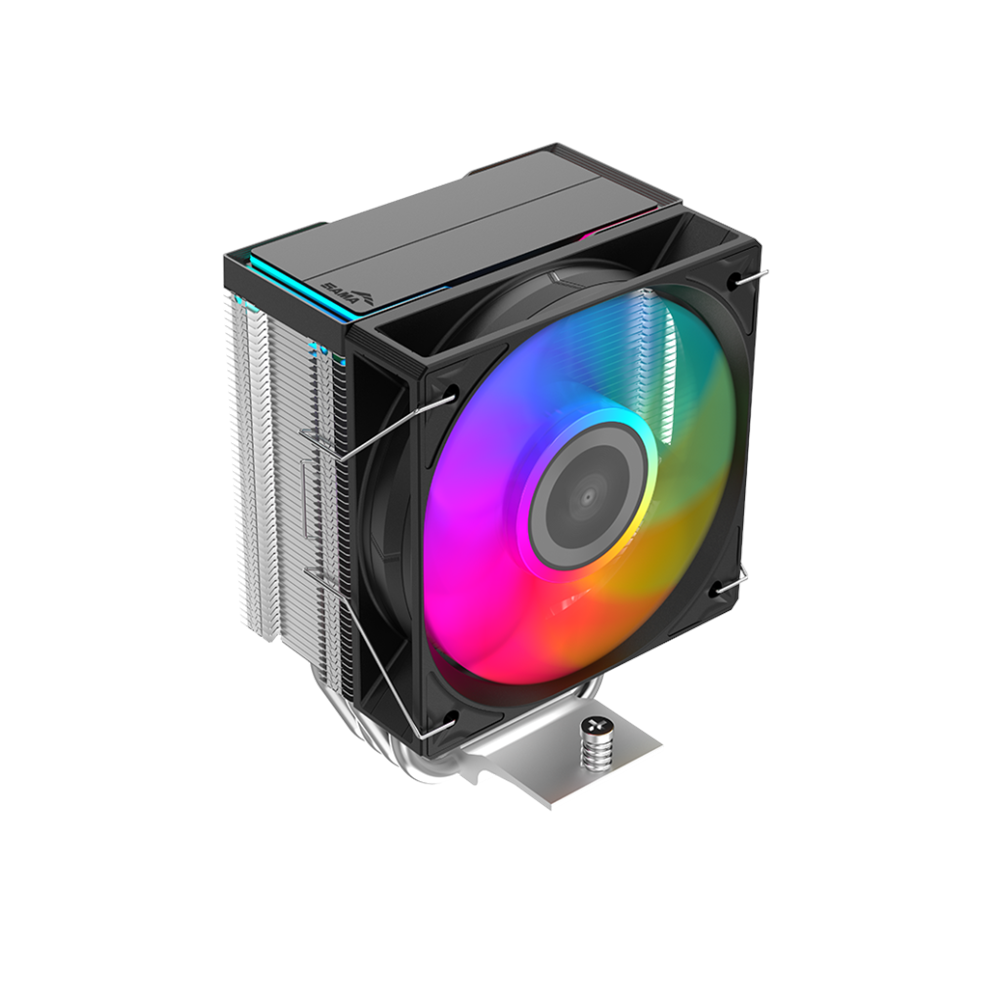 SAMA X40L, Black, 1x100mm ARGB Fan, Kule Tipi Hava Soğutma, 4 adet Gelişmiş Kompozit Isı Borusu, CPU Fan (AMD ve INTEL Tüm işlemciler ile uyumlu)