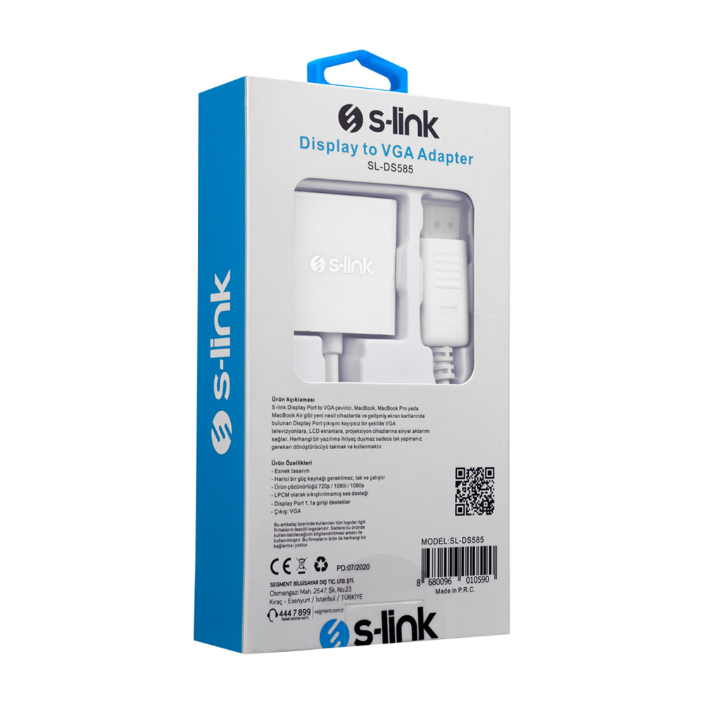 S-LINK SL-DS585, Display Port (DP) To VGA Çevirici Adaptör (10cm)