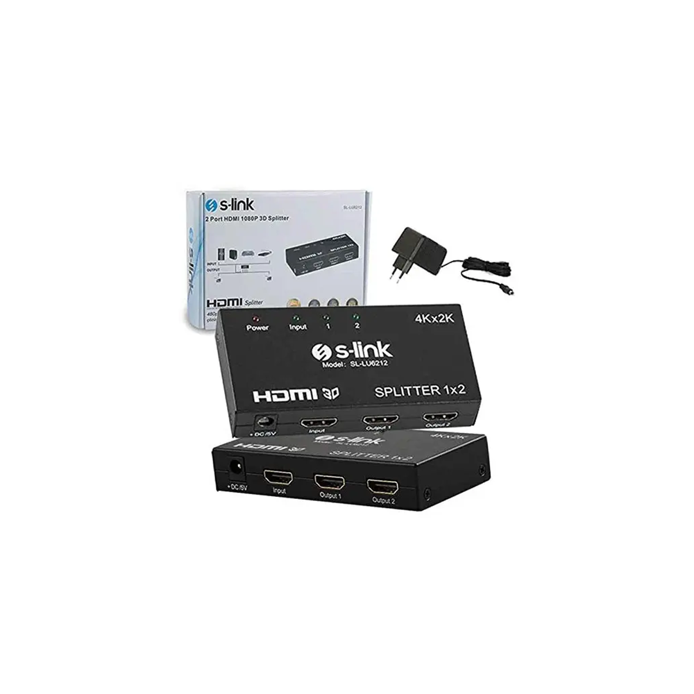 S-LINK SL-LU6212, HDMI Çoklayıcı, 1Giriş, 2Çıkış, (1PC-2Monitör)