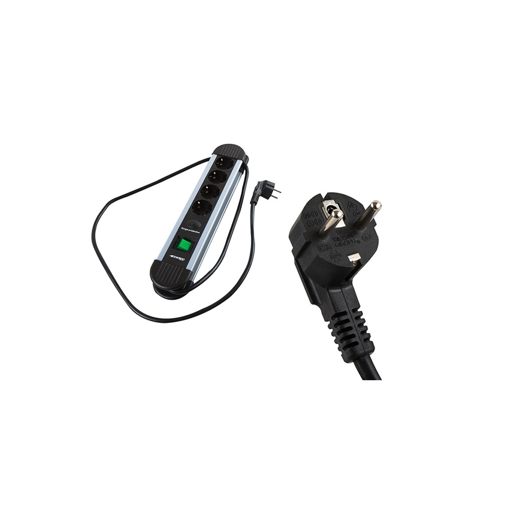 S-LINK Swapp SPGKS03, 3 Soket, Akım Korumalı Priz, 1.5Mt Kablo, 900 Joule (Gri) %100 Bakır