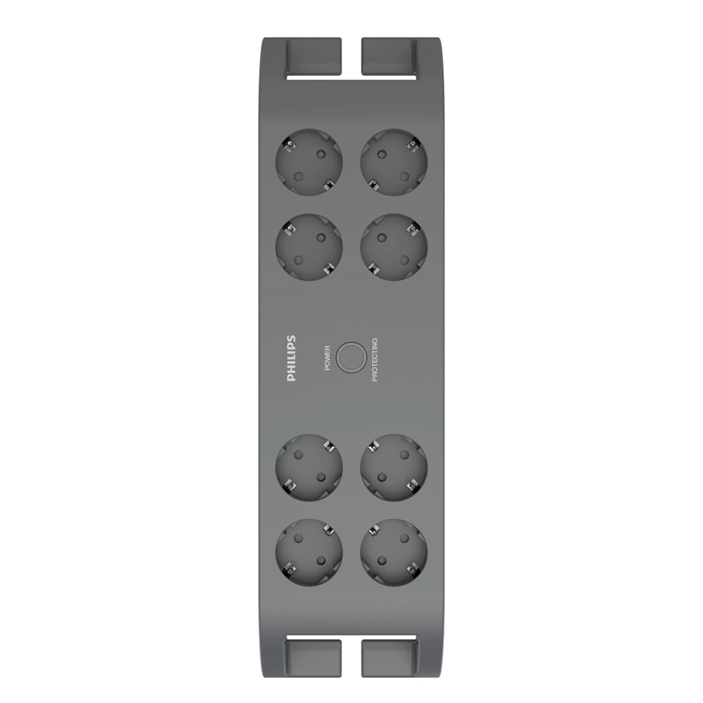 PHILIPS SPN3180A/62, 8 Soket, Akım Korumalı Priz, 900 Joules, 2Mt Kablo, (Gri)