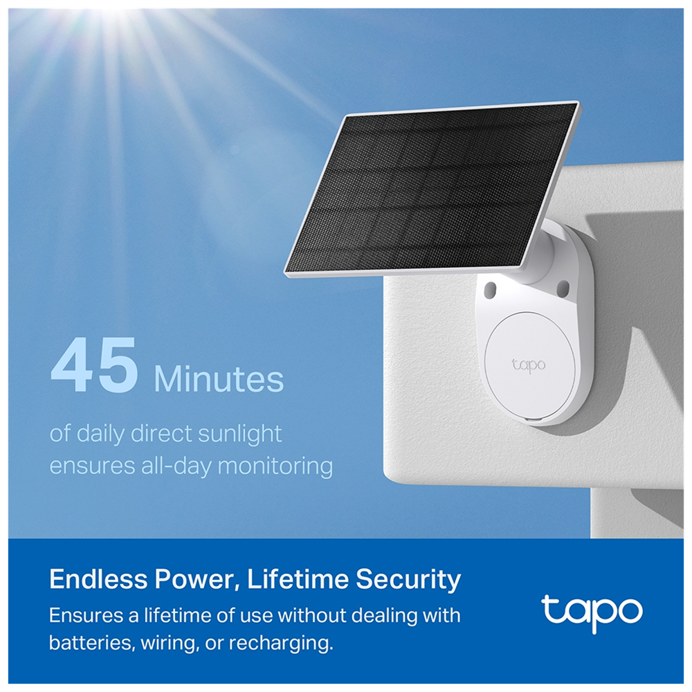 TP-LINK Tapo TC82 KIT (C410 KIT), 2K, 3,0Mpix, Dış Mekan, IP65, WiFi, 9Mt. Renkli Gece Görüşü, İki Yönlü Ses, Güneş Enerjili Güvenlik Kamerası Kiti