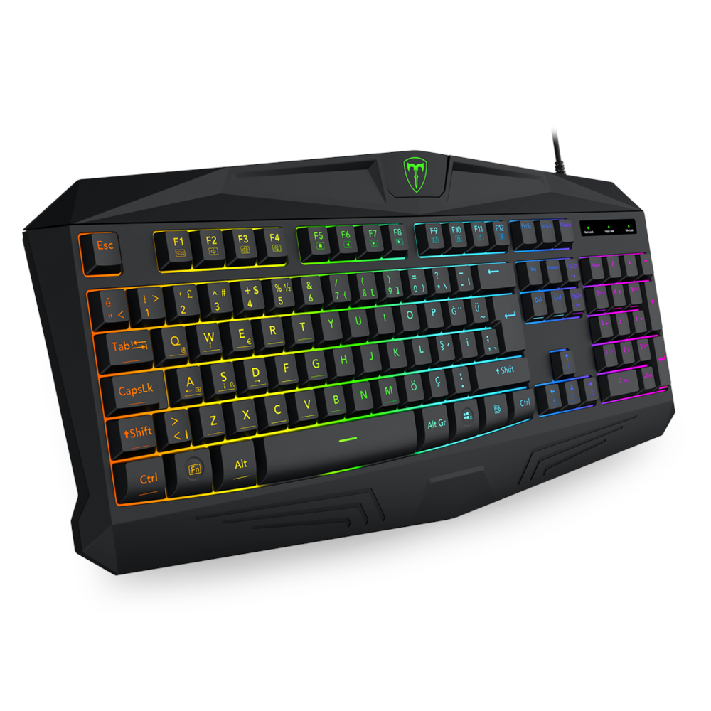 T-DAGGER TANKER, T-TGK106, USB Kablolu, Türkçe Q, Rainbow Backlight, Membran Tuşlar, 104 Tuşlu, Gaming Klavye