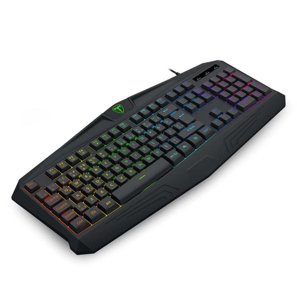 T-DAGGER TANKER, T-TGK106, USB Kablolu, Türkçe Q, Rainbow Backlight, Membran Tuşlar, 104 Tuşlu, Gaming Klavye