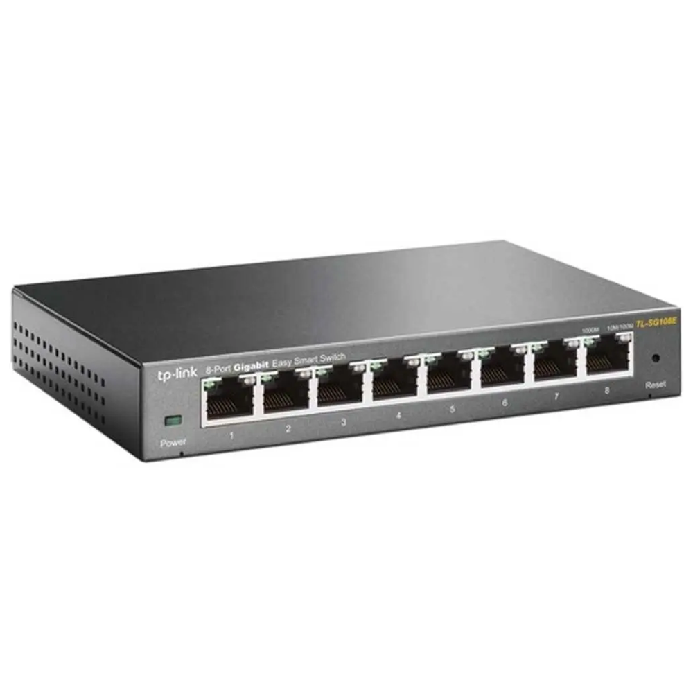 TP-LINK TL-SG108E, 8 Port, GigaBit, Easy Smart, Yönetilebilir, Metal Kasa, Masaüstü Switch