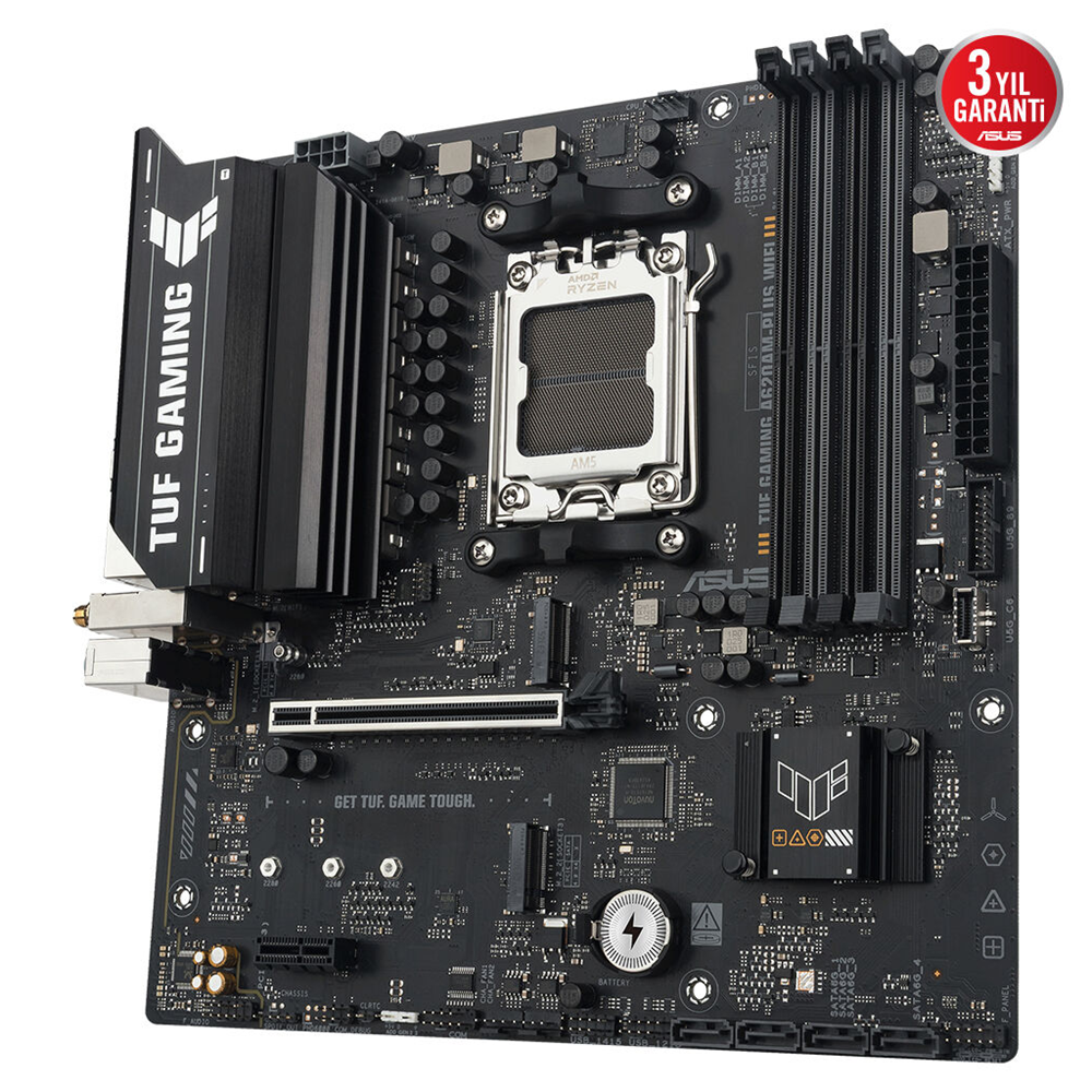 ASUS TUF GAMING A620AM-PLUS WIFI, 4xDDR5, 2x M.2, HDMI, 2xDP, Wi-Fi 6, Bluetooth v5.3, AM5 Soket GAMING Anakart