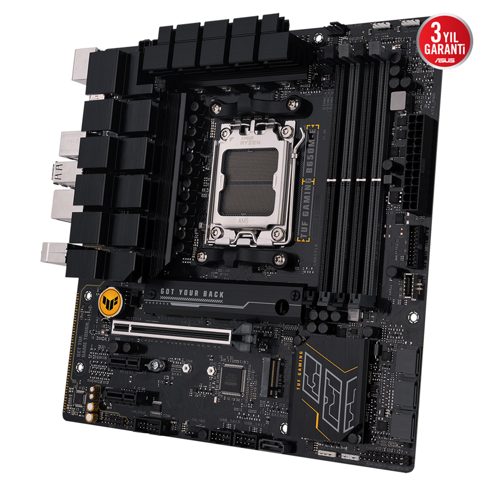 ASUS TUF GAMING B650M-E, 4xDDR5, 2x M.2, HDMI, 2xDP, Type-C, AM5 Soket GAMING Anakart