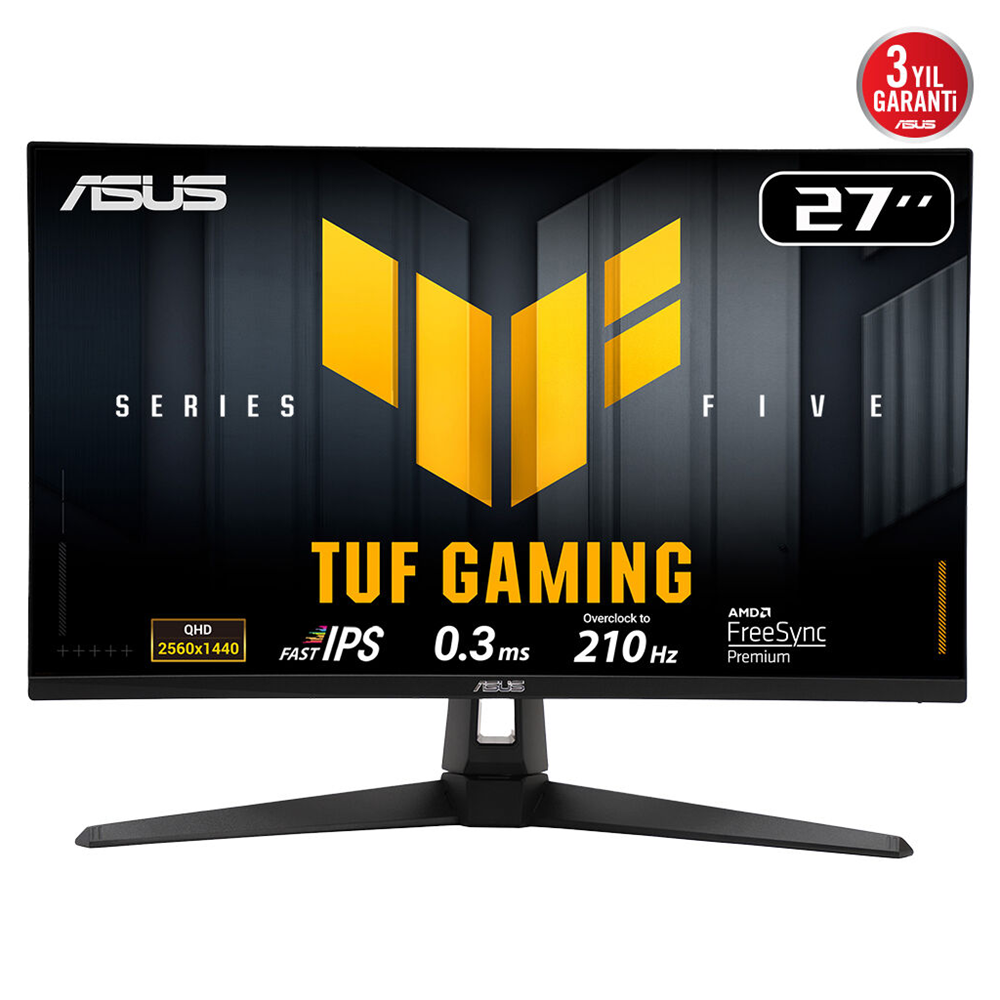 ASUS TUF GAMING VG27AQ5A 27" 0.3ms, 210Hz, QHD, DP, 2xHDMI, USB, Hoparlör, Fast IPS LED, ELMB Sync Premium, GAMING Monitör