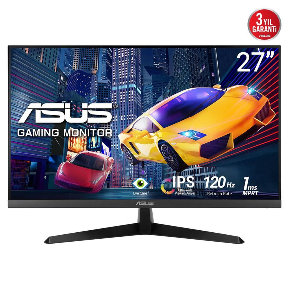 ASUS VY279HGR 27" 1ms, 120Hz, Full HD, HDMI, D-Sub, IPS LED, Anti Bakteriyel, Mavi Işık Filtresi, Eye Care, GAMING Monitör