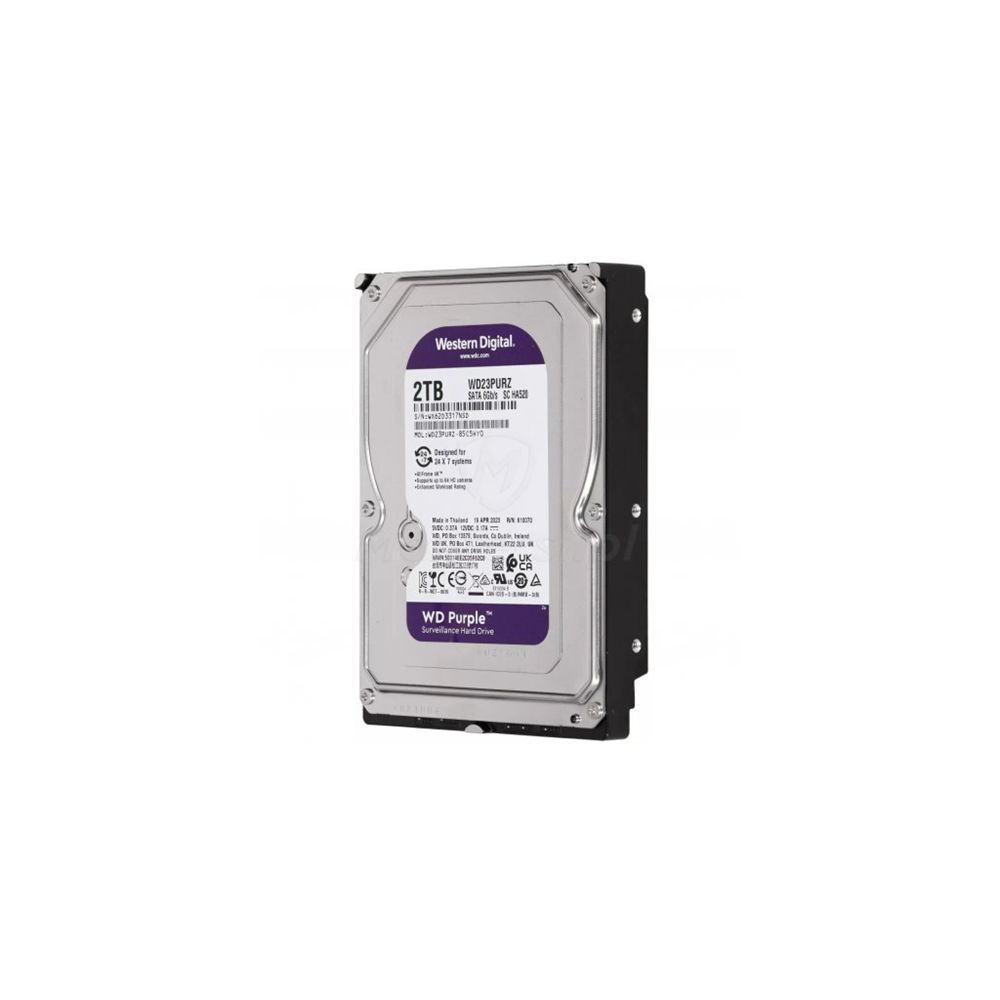 WD PURPLE, WD23PURZ, 3.5", 2TB, 256Mb, 5400 Rpm, 7/24 Güvenlik, HDD (Türkiye Distribütörü Garantili)