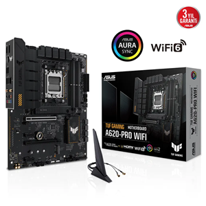 ASUS TUF GAMING A620-PRO WIFI, 4xDDR5, 2x M.2, HDMI, DP, Type-C, AM5 Soket GAMING Anakart