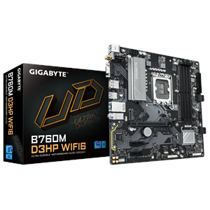 GIGABYTE B760M D3HP WIFI6, 4xDDR5, 2xM.2, DP, HDMI, VGA, Wi-Fi 6E, Bluetooth v5.3, 12-13.14.Nesil, LGA1700 Soket, Anakart